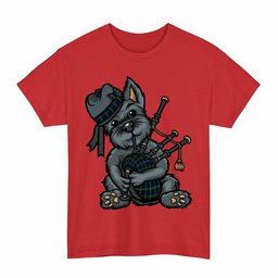 ScotsTee Shop Scottish MacEwen Modern Clan Funny Tartan Day Scottish Terrier Bagpipe T-Shirt