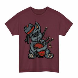 ScotsTee Shop Scottish Perthshire District Clan Funny Tartan Day Scottish Terrier Bagpipe T-Shirt
