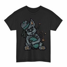 ScotsTee Shop Scottish MacNeill of Colonsay Ancient Clan Funny Tartan Day Scottish Terrier Bagpipe T-Shirt