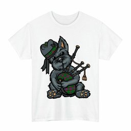 ScotsTee Shop Scottish McGeachie Clan Funny Tartan Day Scottish Terrier Bagpipe T-Shirt