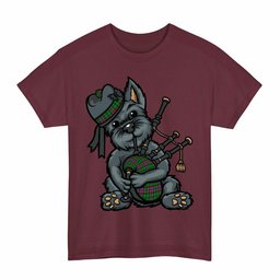 ScotsTee Shop Scottish McGeachie Clan Funny Tartan Day Scottish Terrier Bagpipe T-Shirt
