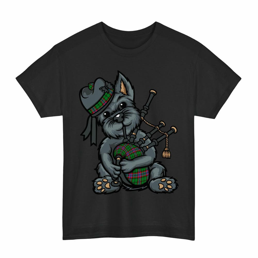ScotsTee Shop Scottish McGeachie Clan Funny Tartan Day Scottish Terrier Bagpipe T-Shirt