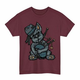 ScotsTee Shop Scottish MacTaggart Ancient Clan Funny Tartan Day Scottish Terrier Bagpipe T-Shirt