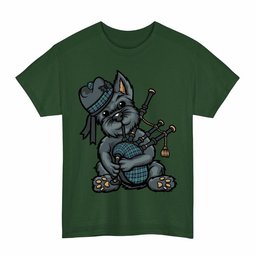 ScotsTee Shop Scottish MacTaggart Ancient Clan Funny Tartan Day Scottish Terrier Bagpipe T-Shirt