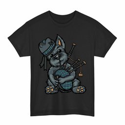 ScotsTee Shop Scottish MacTaggart Ancient Clan Funny Tartan Day Scottish Terrier Bagpipe T-Shirt