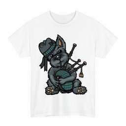 ScotsTee Shop Scottish Mouat Clan Funny Tartan Day Scottish Terrier Bagpipe T-Shirt