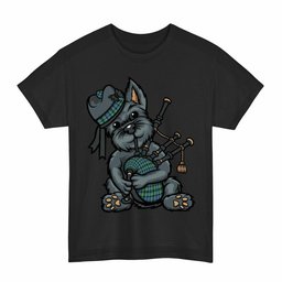 ScotsTee Shop Scottish Mouat Clan Funny Tartan Day Scottish Terrier Bagpipe T-Shirt