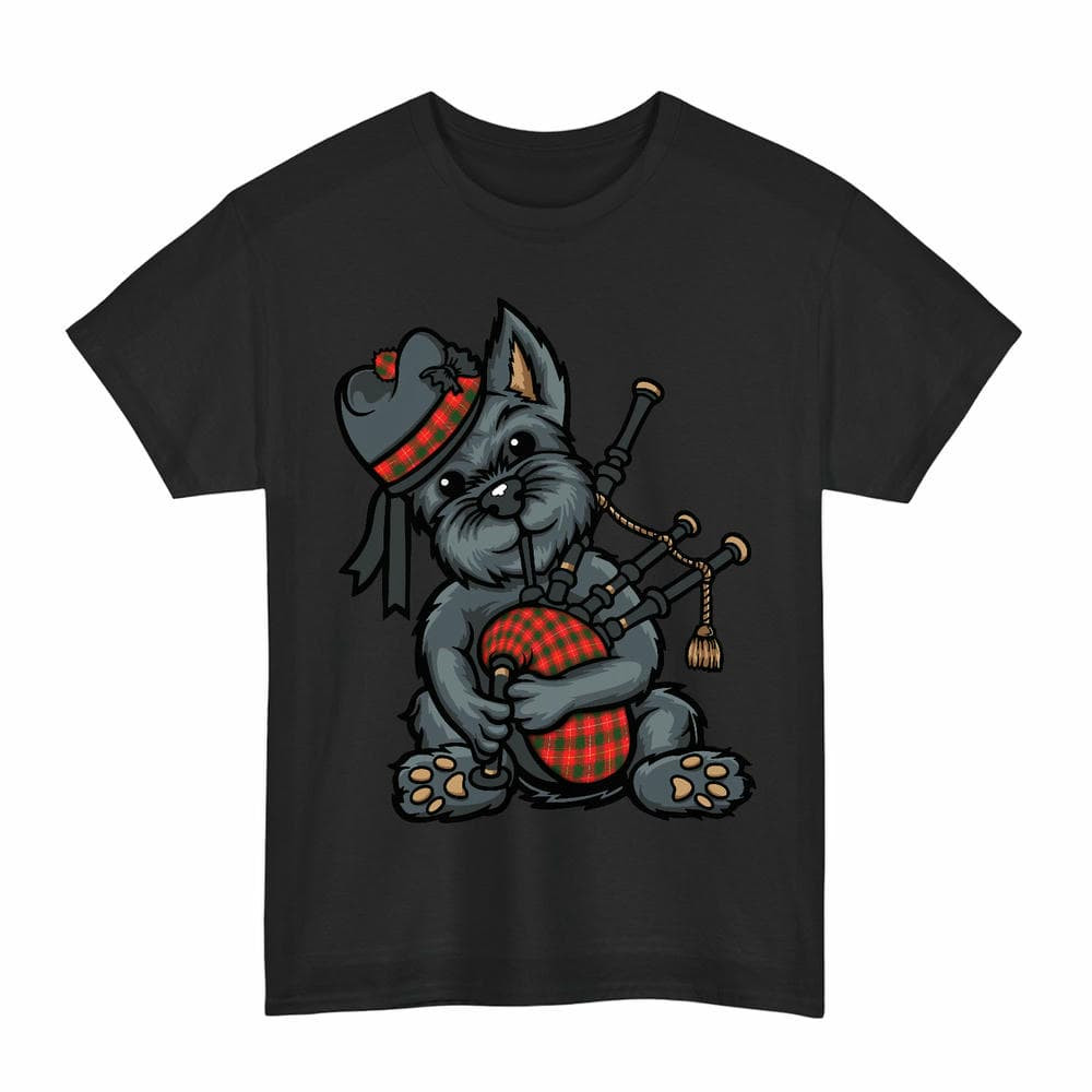 ScotsTee Shop Scottish MacPhee Modern Clan Funny Tartan Day Scottish Terrier Bagpipe T-Shirt