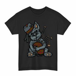 ScotsTee Shop Scottish Nithsdale District Clan Funny Tartan Day Scottish Terrier Bagpipe T-Shirt