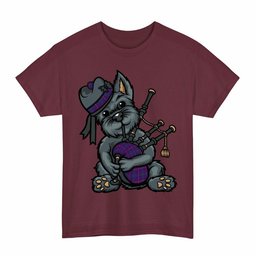 ScotsTee Shop Scottish Pride of Glencoe Clan Funny Tartan Day Scottish Terrier Bagpipe T-Shirt