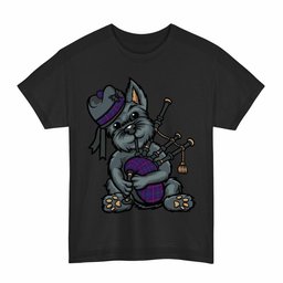 ScotsTee Shop Scottish Pride of Glencoe Clan Funny Tartan Day Scottish Terrier Bagpipe T-Shirt
