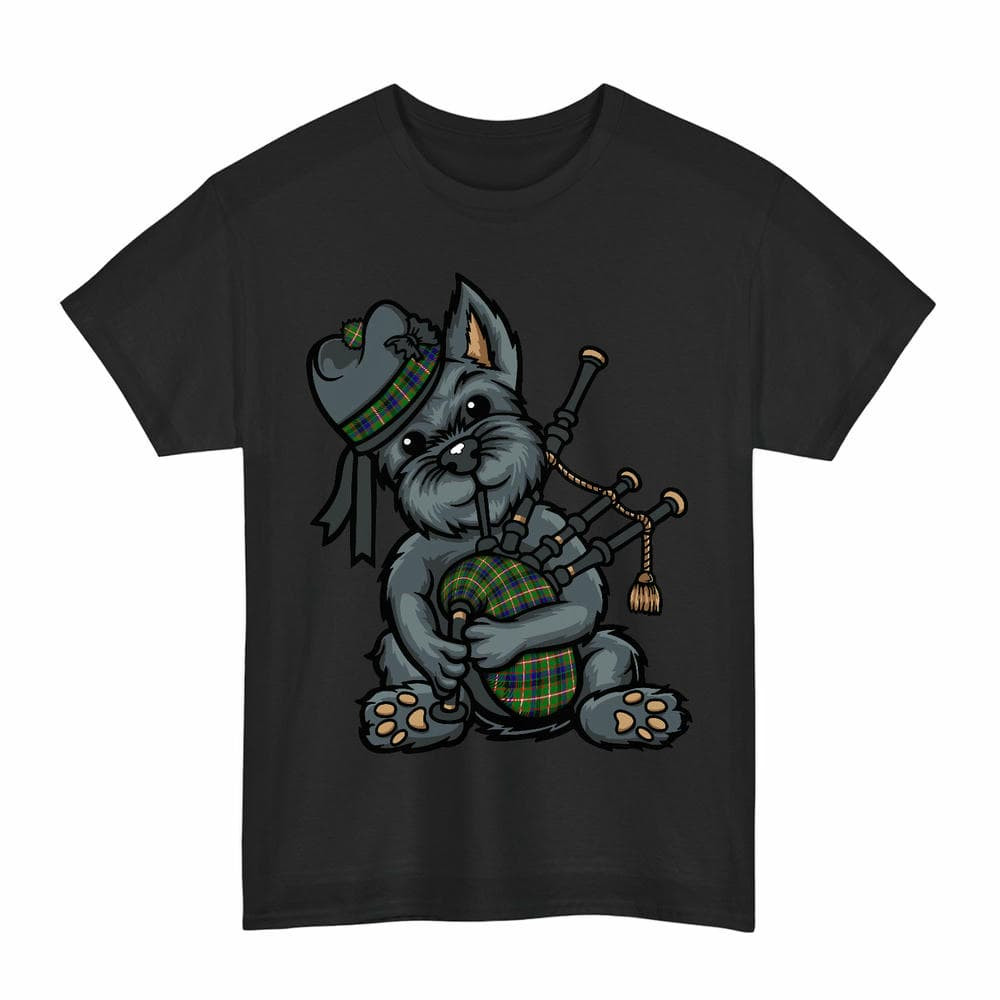 ScotsTee Shop Scottish Reid Green Clan Funny Tartan Day Scottish Terrier Bagpipe T-Shirt