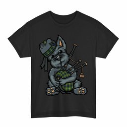 ScotsTee Shop Scottish Reid Green Clan Funny Tartan Day Scottish Terrier Bagpipe T-Shirt