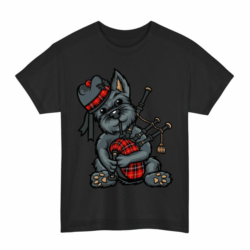 ScotsTee Shop Scottish Marjoribanks Clan Funny Tartan Day Scottish Terrier Bagpipe T-Shirt