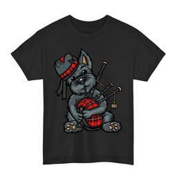ScotsTee Shop Scottish Marjoribanks Clan Funny Tartan Day Scottish Terrier Bagpipe T-Shirt