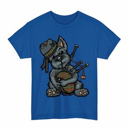 ScotsTee Shop Scottish Prince of Wales Clan Funny Tartan Day Scottish Terrier Bagpipe T-Shirt