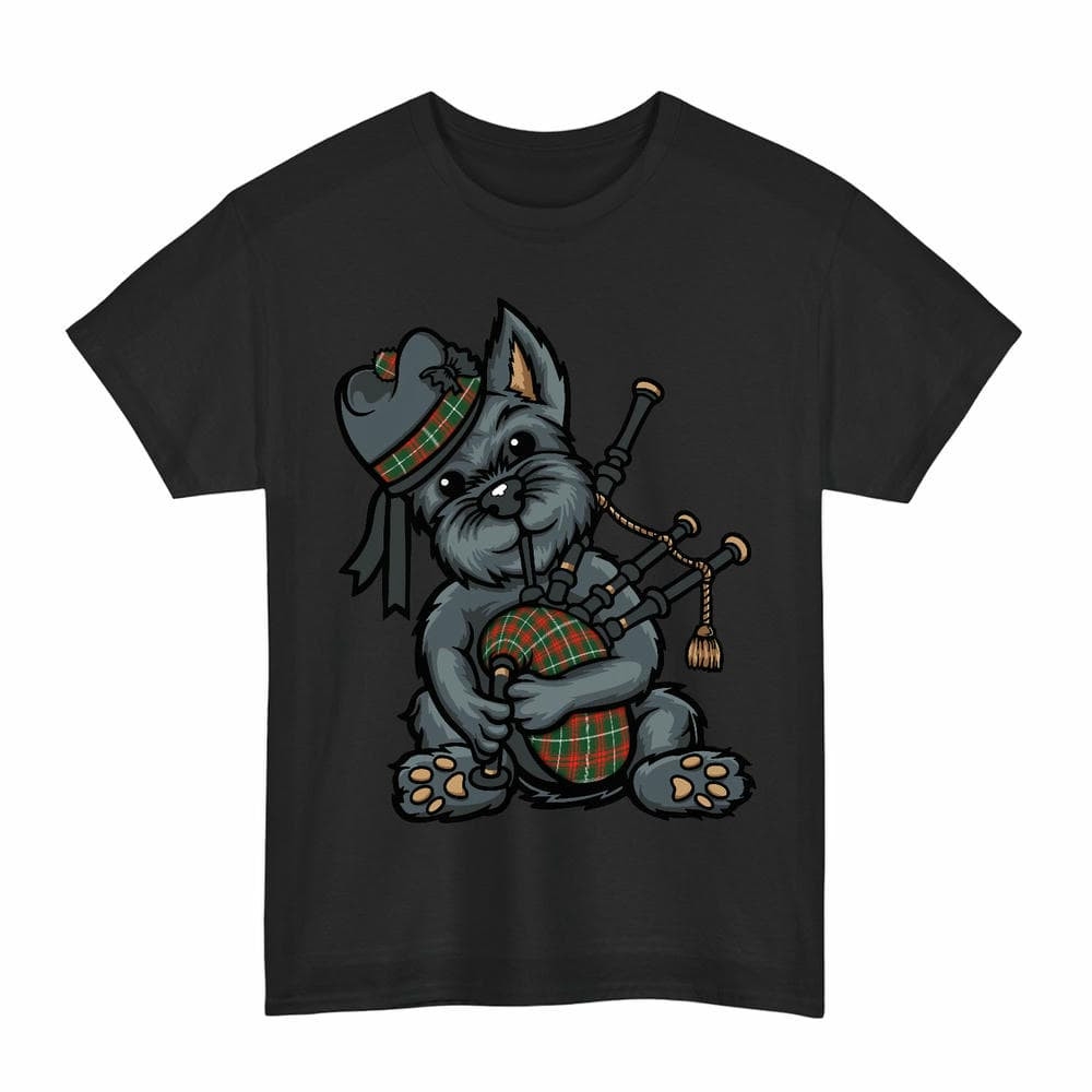 ScotsTee Shop Scottish Prince of Wales Clan Funny Tartan Day Scottish Terrier Bagpipe T-Shirt