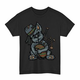 ScotsTee Shop Scottish Prince of Wales Clan Funny Tartan Day Scottish Terrier Bagpipe T-Shirt