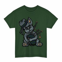ScotsTee Shop Scottish MacNeill of Barra Modern Clan Funny Tartan Day Scottish Terrier Bagpipe T-Shirt