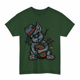 ScotsTee Shop Scottish McCulloch Clan Funny Tartan Day Scottish Terrier Bagpipe T-Shirt
