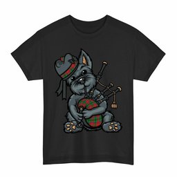 ScotsTee Shop Scottish McCulloch Clan Funny Tartan Day Scottish Terrier Bagpipe T-Shirt