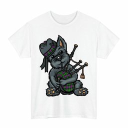ScotsTee Shop Scottish Selkirk Clan Funny Tartan Day Scottish Terrier Bagpipe T-Shirt