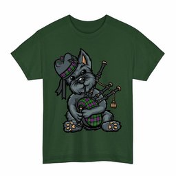 ScotsTee Shop Scottish Selkirk Clan Funny Tartan Day Scottish Terrier Bagpipe T-Shirt