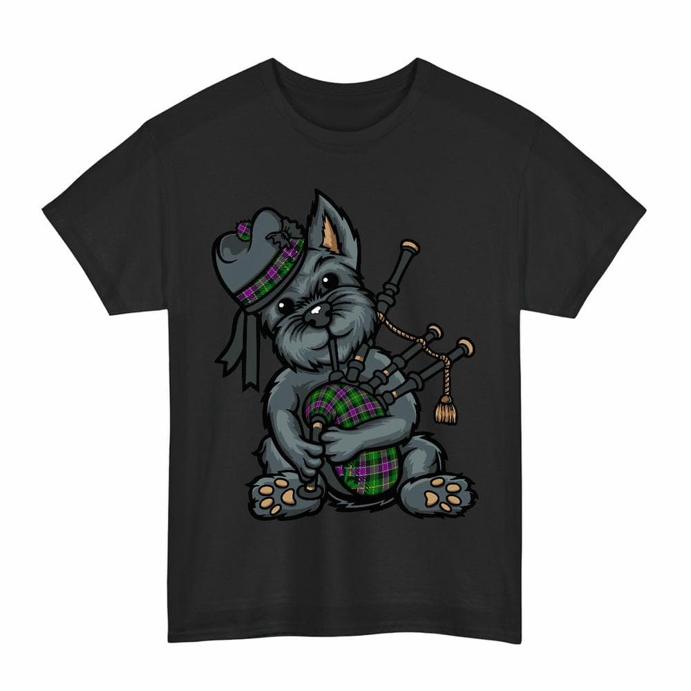 ScotsTee Shop Scottish Selkirk Clan Funny Tartan Day Scottish Terrier Bagpipe T-Shirt