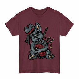 ScotsTee Shop Scottish Roxburgh District Clan Funny Tartan Day Scottish Terrier Bagpipe T-Shirt