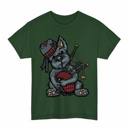ScotsTee Shop Scottish Roxburgh District Clan Funny Tartan Day Scottish Terrier Bagpipe T-Shirt