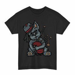 ScotsTee Shop Scottish Roxburgh District Clan Funny Tartan Day Scottish Terrier Bagpipe T-Shirt
