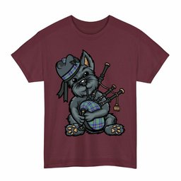 ScotsTee Shop Scottish US Marine Clan Funny Tartan Day Scottish Terrier Bagpipe T-Shirt