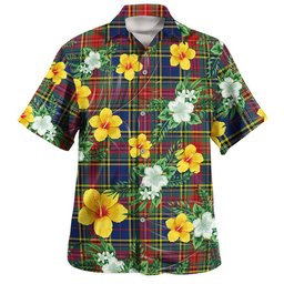 Beaton Modern Clan Badge Tartan Hawaiian Shirt Summer Vibes Style