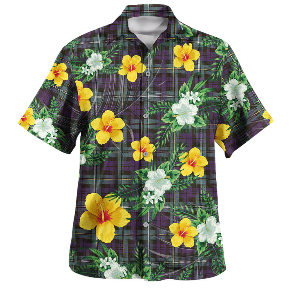 Campbell of Loudon (Campbell Louden) Weathered 2 Clan Badge Tartan Hawaiian Shirt Summer Vibes Style