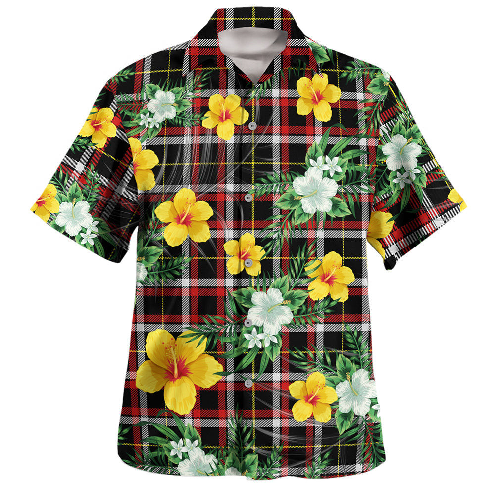 Black (DCD) Modern Clan Badge Tartan Hawaiian Shirt Summer Vibes Style