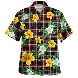 Black (DCD) Modern Clan Badge Tartan Hawaiian Shirt Summer Vibes Style