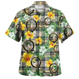 Burns Weathered Clan Badge Tartan Hawaiian Shirt Summer Vibes Style