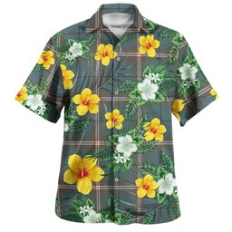 Cleland Weathered Clan Badge Tartan Hawaiian Shirt Summer Vibes Style