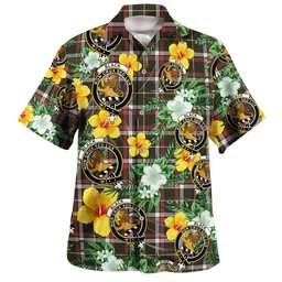 Black (DCD) Weathered Clan Badge Tartan Hawaiian Shirt Summer Vibes Style