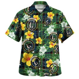 Fletcher Family Modern Clan Badge Tartan Hawaiian Shirt Summer Vibes Style