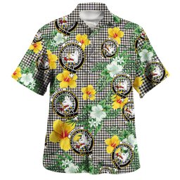 Halliday (Holliday) Weathered Clan Badge Tartan Hawaiian Shirt Summer Vibes Style