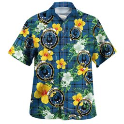 Haney Blue Modern Clan Badge Tartan Hawaiian Shirt Summer Vibes Style