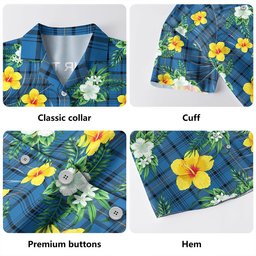 Haney Blue Ancient Clan Badge Tartan Hawaiian Shirt Summer Vibes Style