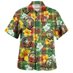Gibson (Gibbs) Modern Clan Badge Tartan Hawaiian Shirt Summer Vibes Style