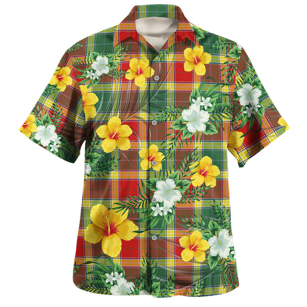 Gibson (Gibbs) Modern Clan Badge Tartan Hawaiian Shirt Summer Vibes Style