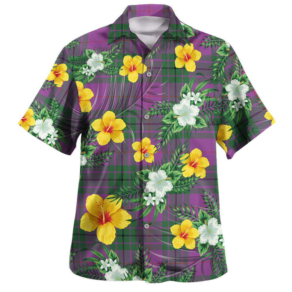 Hutton Ancient Clan Badge Tartan Hawaiian Shirt Summer Vibes Style