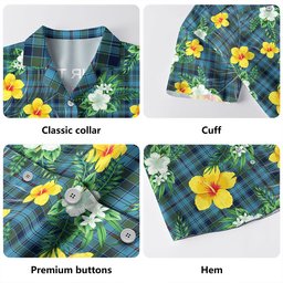 Leith District Modern Clan Badge Tartan Hawaiian Shirt Summer Vibes Style
