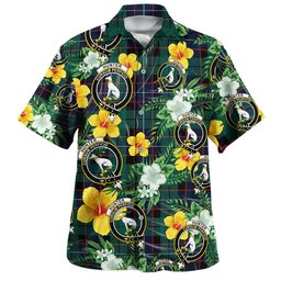 Hunter (Michael) Modern Clan Badge Tartan Hawaiian Shirt Summer Vibes Style