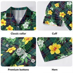 Hunter (Michael) Modern Clan Badge Tartan Hawaiian Shirt Summer Vibes Style