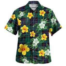 Hunter (Michael) Modern Clan Badge Tartan Hawaiian Shirt Summer Vibes Style